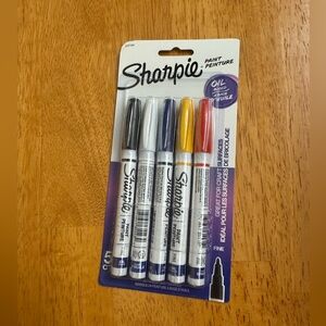 Sharpie Oil-Based Paint Markers, Fine Point, Assorted Colors, 5 Count